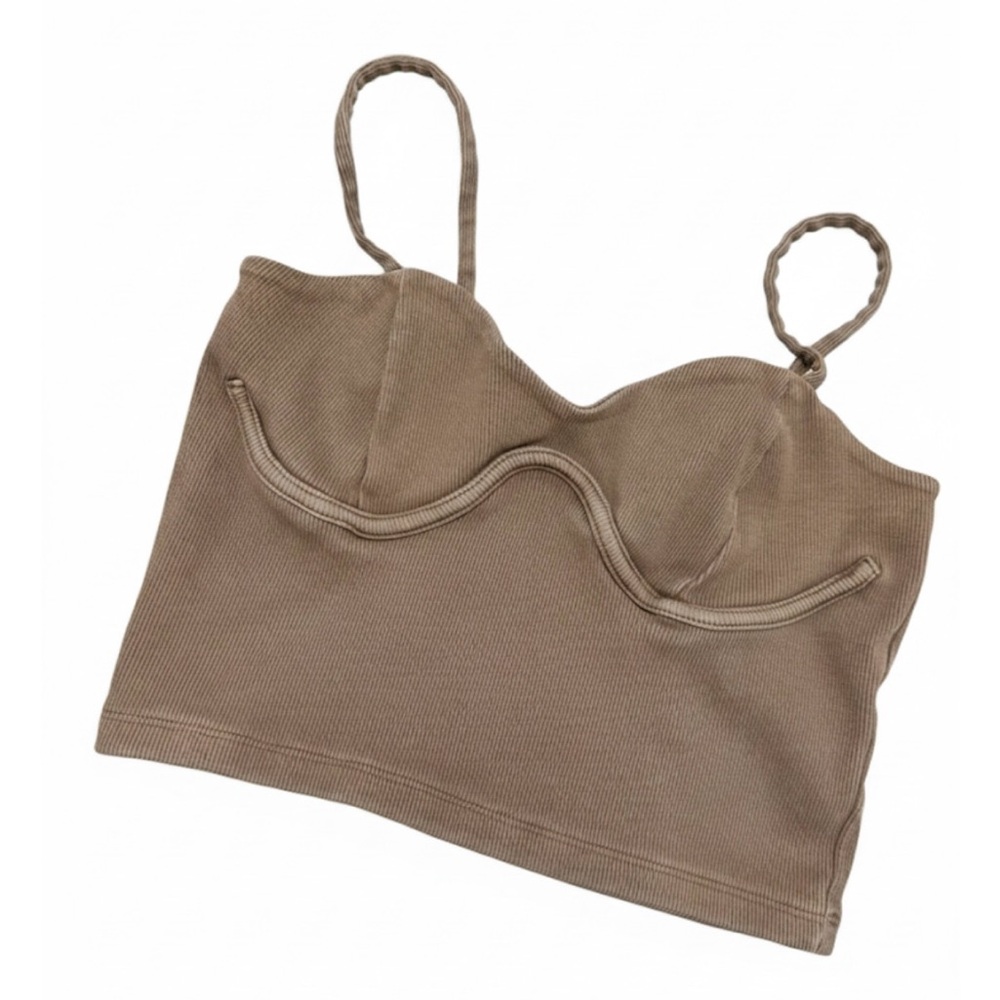 Forever 21 Taupe Ribbed Tank Top